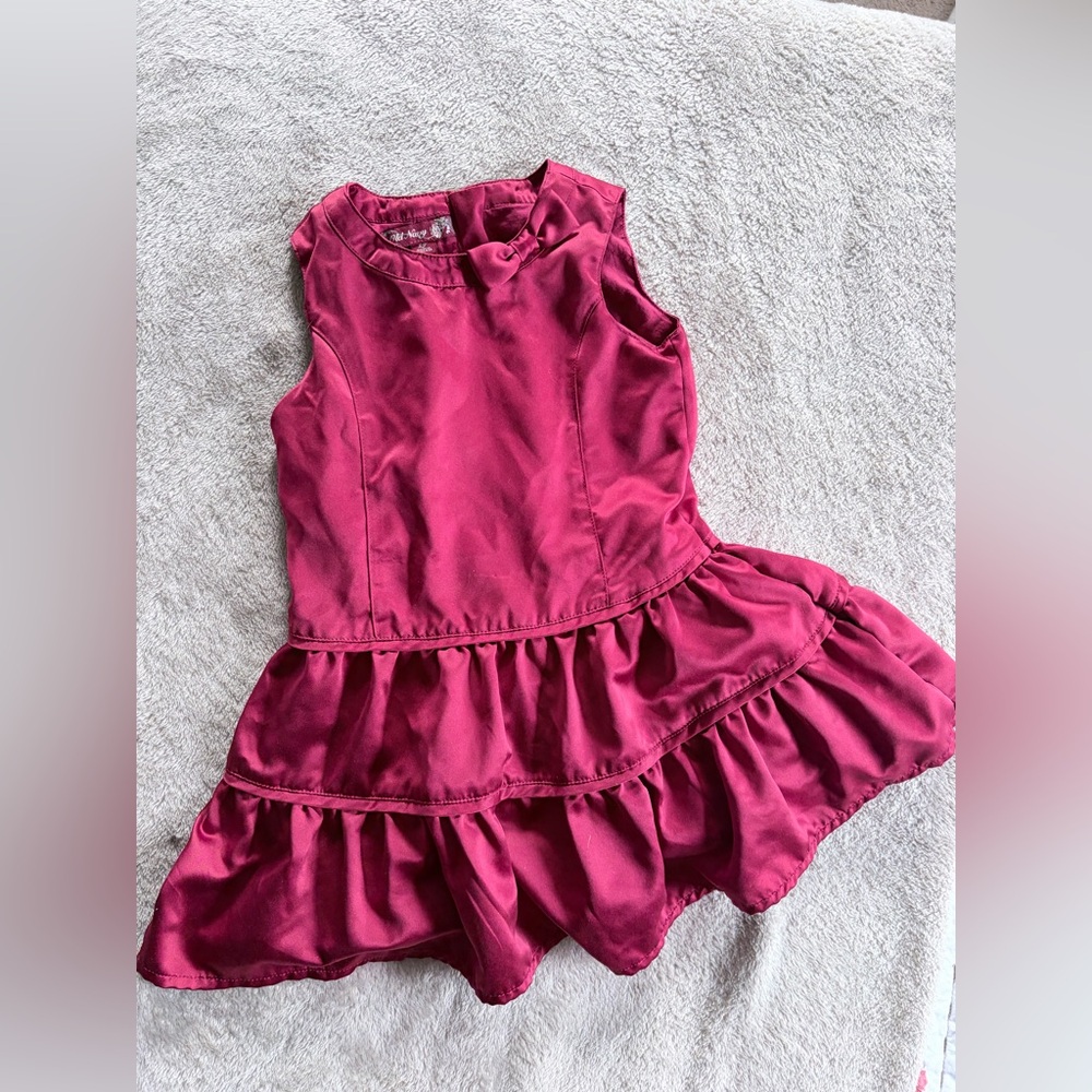 Red Satin Toddler Dress